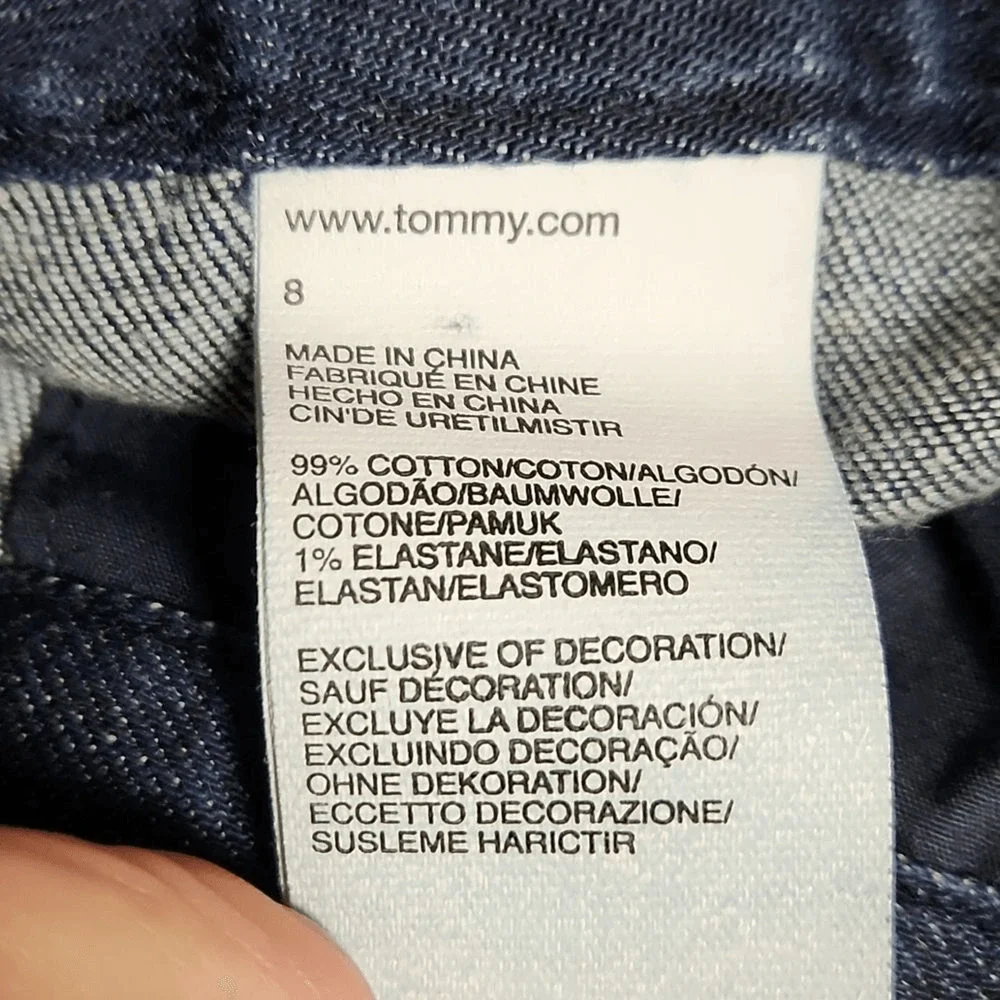 Tommy Hilfiger Vintage Dark Wash Denim Pencil Skirt Size 8 (6905)